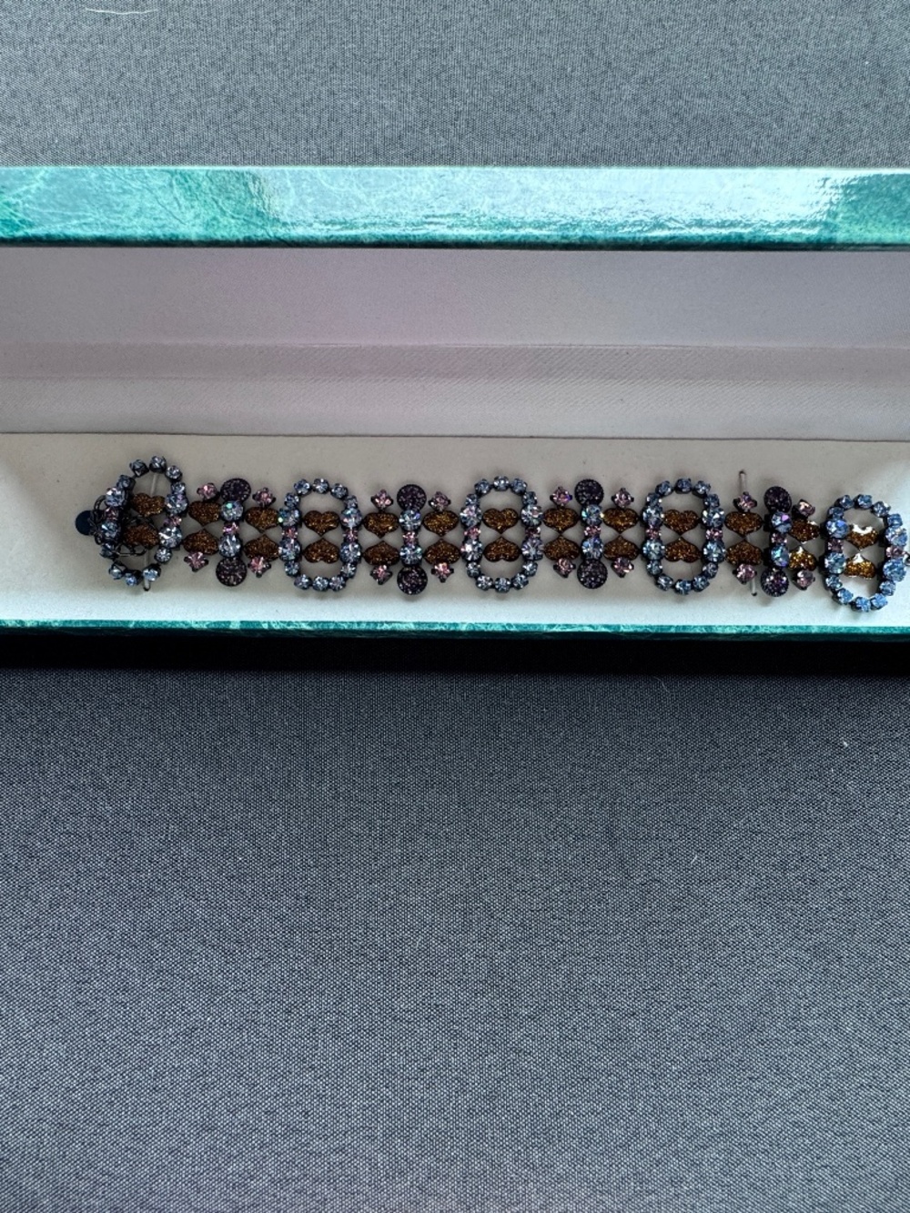 NIB SS iridescent rhinestone bracelet